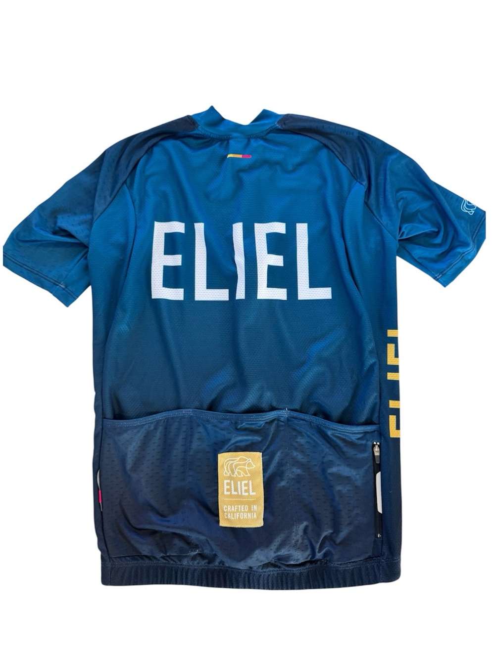 Eliel Rincon Men's Cycling Jersey Blue Short Sleeve Full Zip Pockets Size Medium - Picture 2 of 14